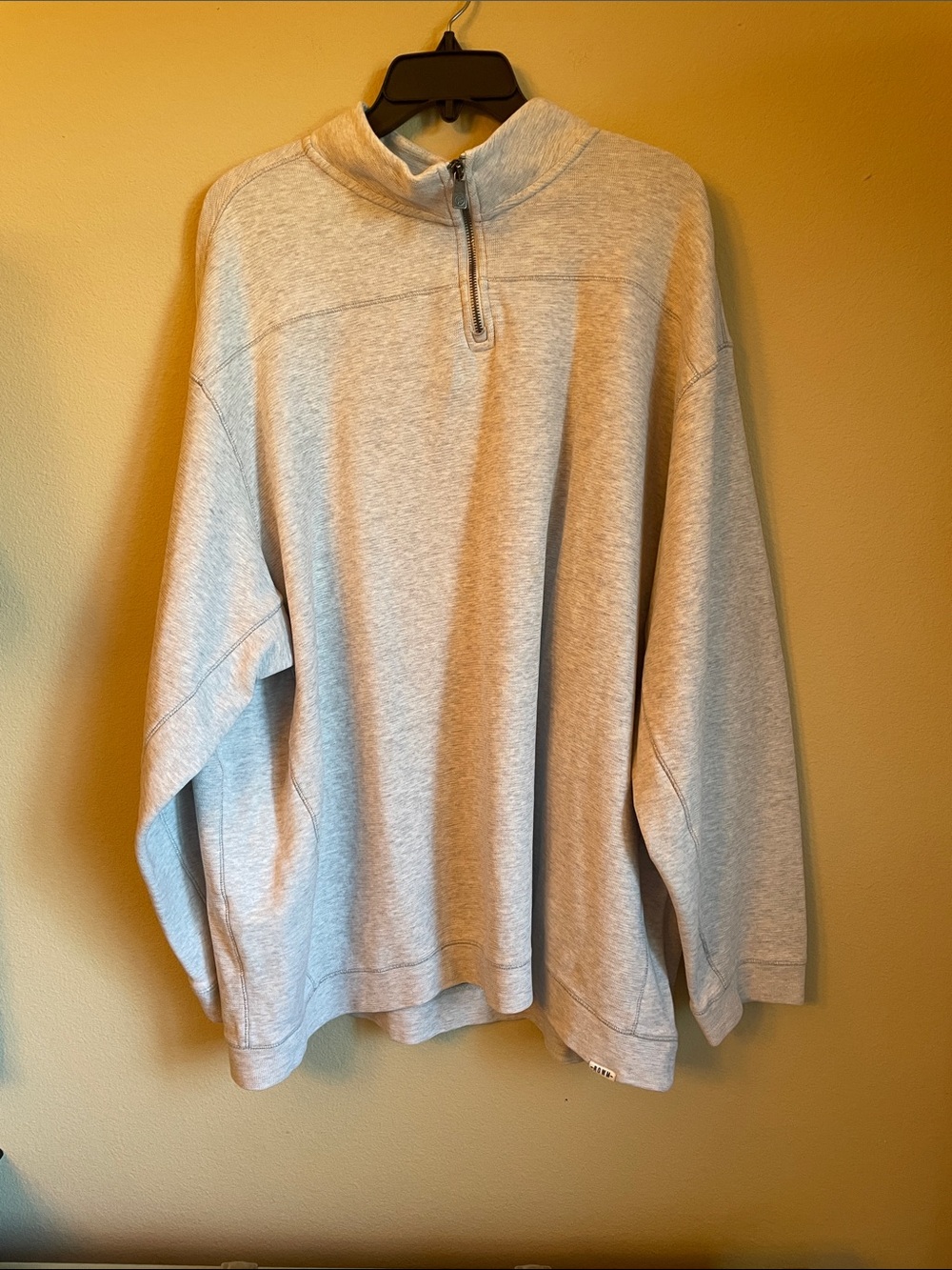 Men's Lightweight Quarter-Zip Sweatshirt - Light Gray 4XLT ROWM